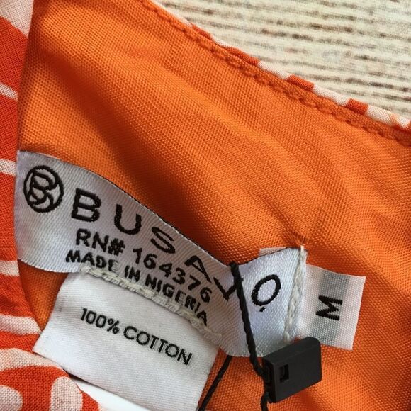 NEW WITH TAGS BUSAYO DELE MAXI DRESS IN ORANGE AND WHITE PRINT - Picture 9 of 13